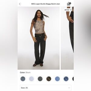 Urban Outfitters BDG logan buckle baggy barrel jeans